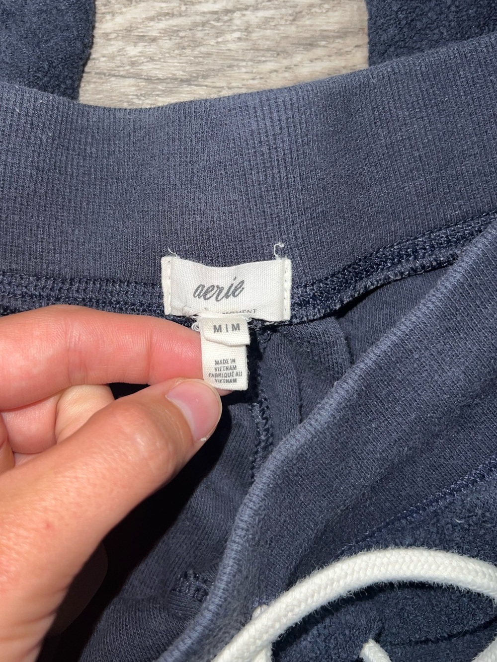 Aerie Navy Blue Fleece Lounge Wide Leg Jogger Sweatpants Women’s Size Medium - Picture 3 of 5